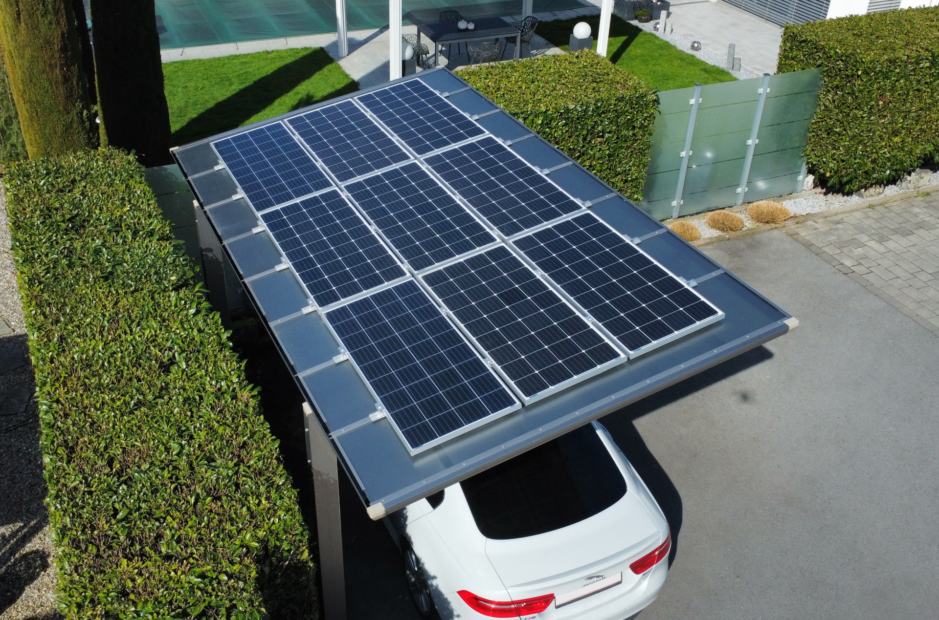 Ximax Solar-Carport Linea Typ 80 Standardgröße 495,4 x 272,6 cm Edelstahl-Look